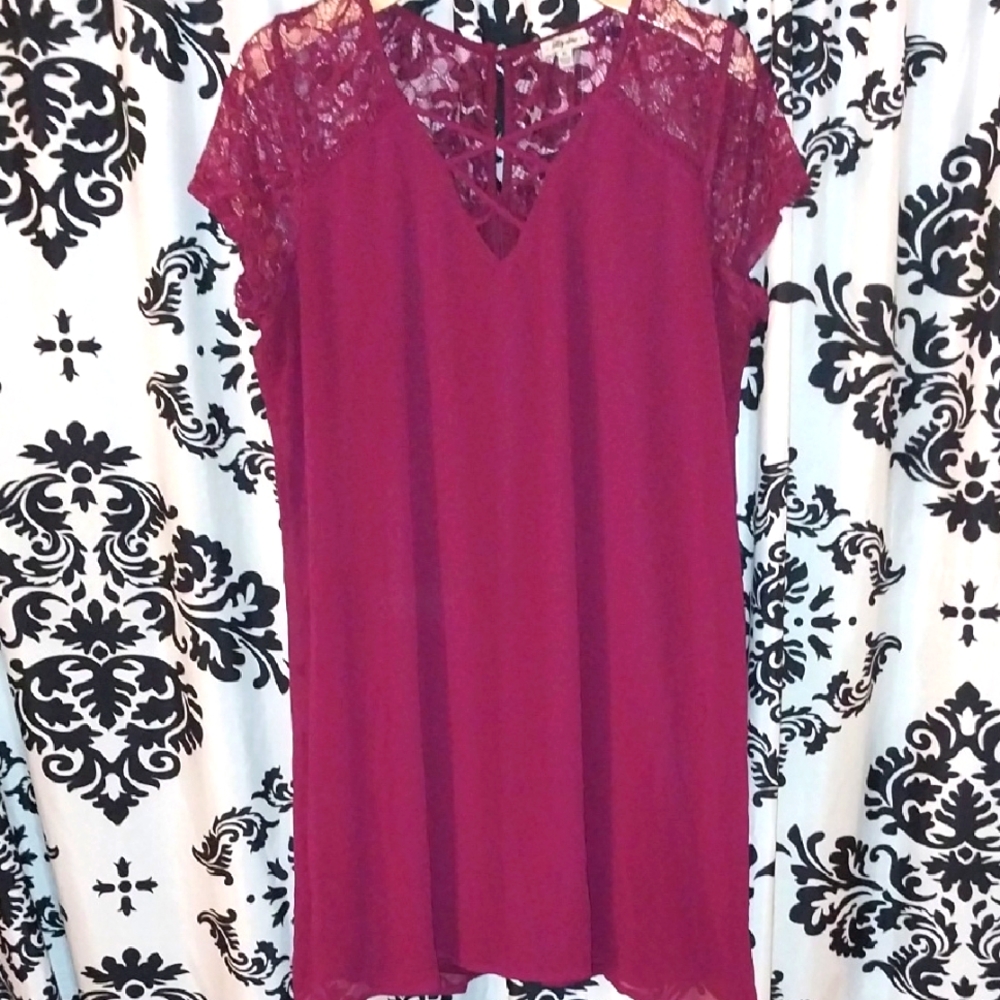 Lily Star Plum Lace Dress